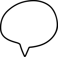 Speech bubble in doodle. Hand drawn chat. Speech bubble in png. Balloon message in transparent background. Message sign