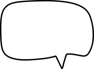 Fototapeta premium Speech bubble in doodle. Hand drawn chat. Speech bubble in png. Balloon message in transparent background. Message sign