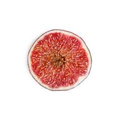 Half of fresh ripe fig isolated on white
