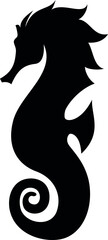Simple Vector of Silhouette of Sea Horse