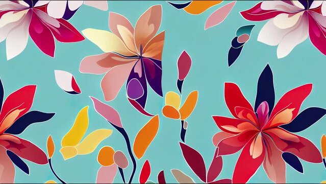 abstract 2d illustrated multicolor flowers with full arrangement all over design illustration digital image for textiles motif and wrapping paper print