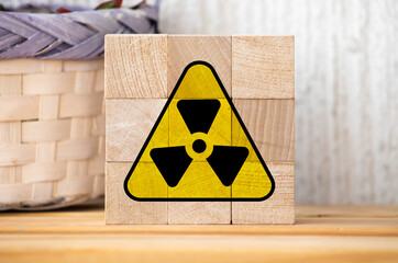 dark rustic grunge texture background. Nuclear, radioactive alert concept.