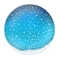 夜空と雪を球体に閉じ込めたスノードームみたいな丸いイラスト