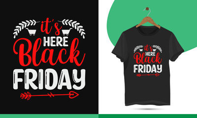 Black Friday Vector Template Design for print on t-shirts, shirts, bags, caps, mugs, and sale badges.