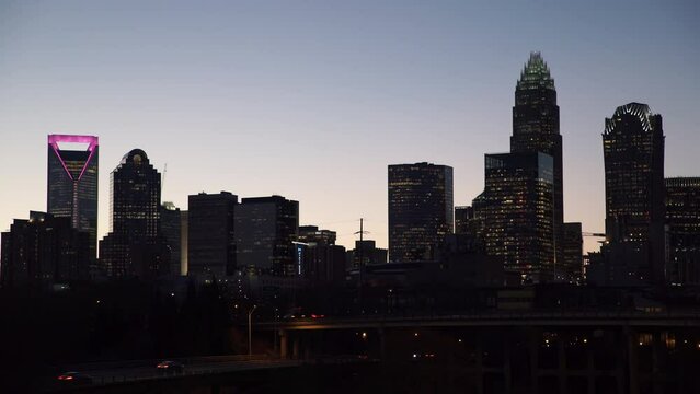 Lockdown Shot Of Modern Buildings In City Against Clear Sky - Charlotte, North Carolina