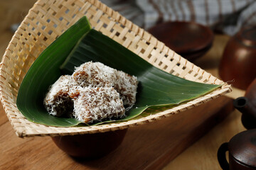 Ongol Ongol, Indonesian Traditional Snacks with Chewy Texture and Shredded Coconut Coating.