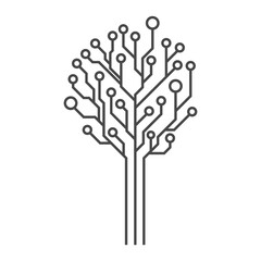 Abstract Circuit Board Tree. Technical circuit tree graphic illustration