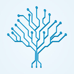 tech tree electrical circuit digital logo vector illustration.