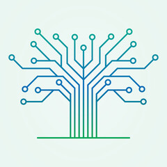 Green Technology tree stylized as an electronic circuit