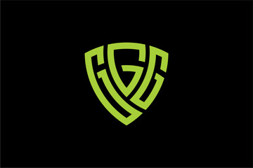 GGG creative letter shield logo design vector icon illustration
