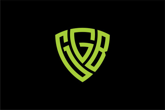 GGB creative letter shield logo design vector icon illustration