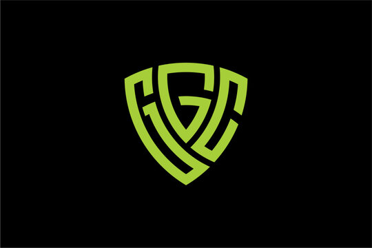 GGC creative letter shield logo design vector icon illustration