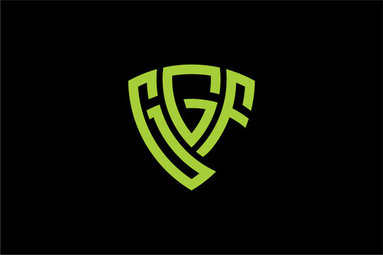 GGF creative letter shield logo design vector icon illustration
