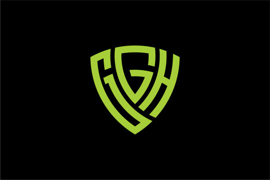 GGH creative letter shield logo design vector icon illustration