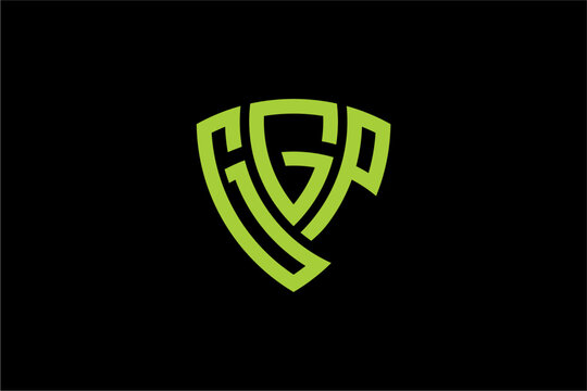 GGP creative letter shield logo design vector icon illustration