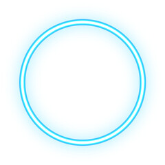 Circle neon. Modern neon blue glowing circle banner. Abstract neon circle with glowing lines.