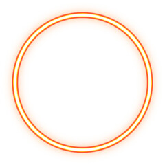 Circle neon. Modern neon orange glowing circle banner. Abstract neon circle with glowing lines.