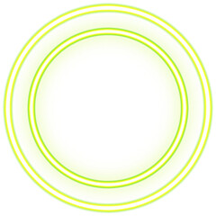 Naklejka premium Title: Circle neon. Modern neon green glowing circle banner. Abstract neon circle with glowing lines.