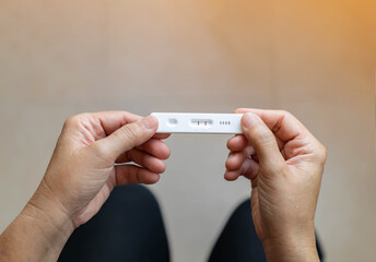 the result is positive. Covid-19 test kit.