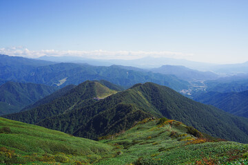 Scenery of Autumn Mountains in Japan
