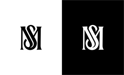 letter ms abstract logo design