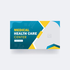 medical youtube thumbnail banner video cover and healthcare web banner thumbnail template