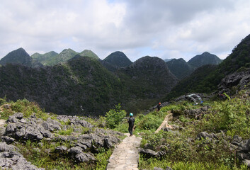 Amazing mountains landscape around Ha Giang province in North Vietnam.