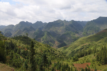 Amazing mountains landscape around Ha Giang province in North Vietnam.