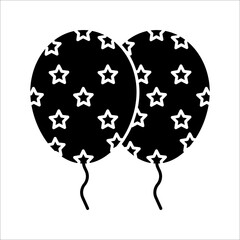 balloon icon, line on white background. Birthday, new year, birthday, party, holiday. silhouette of bubbles with black contours, Vector illustration.