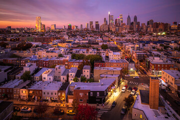 Drone of Epic Philadelphia Sunset