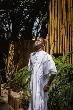 a man basking in the sun