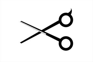 simple icon scissor cut hair with background white,vector illustration
