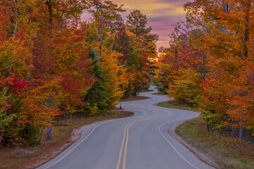 Curvy road in Autumn