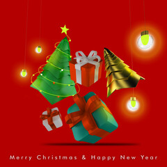 Abstract Background Realistic 3D render Christmas day