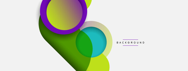 Obraz premium Creative geometric wallpaper. Minimal abstract background. Circles composition vector illustration for wallpaper banner background or landing page