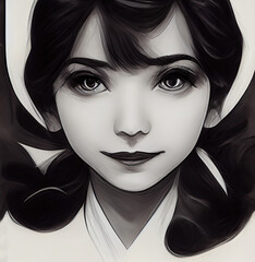 Adorable Cute Cartoon Artistic Anime Girl Woman Female Human Character Portrait Concept Design. Backdrop Concept Art Illustration Video Game Background Digital Painting CG Artwork Book Illustration

