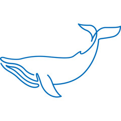 Obraz premium whale continuous line art minimal style vector illustration. Mono lineal design.