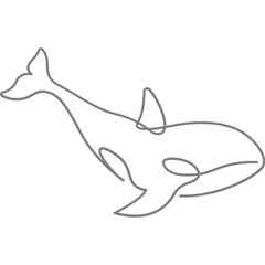 Obraz premium Killer whale Orca continuous line art minimal style vector illustration. Mono lineal design.