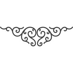 divider border floral and flourish ornament line art. Curved line vintage frame design elements.