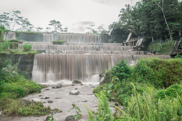 This river dam has six levels, it also functions as a sabo dam for the lava flow of Mount Merapi...