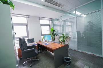  business office interior. table and armchair in the chief's office