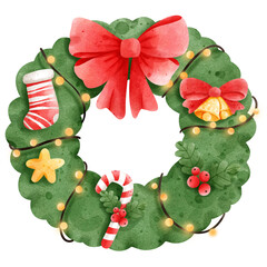 christmas wreath illustration © ChonnieArtwork 