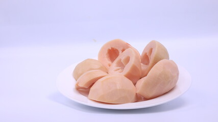 White fruit, pickled in brine