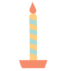 candle party light fire birthday decoration celebration wax flame doodle flat