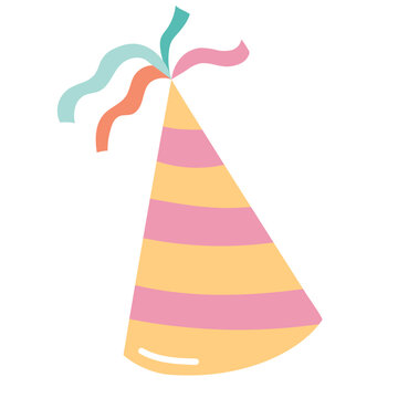birthday bday cap hat party event celebration doodle flat