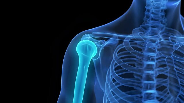 3d rendered medical animation of the shoulder joint