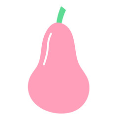 rose apple fruit food organic healthy doodle flat