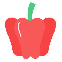 pepper fruit food organic healthy vegan vegetable doodle flat
