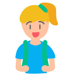 girl student education children character college doodle flat