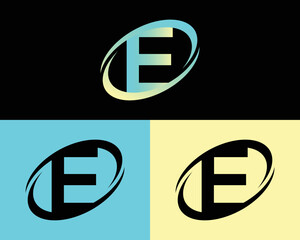 Creative letter E logo design template